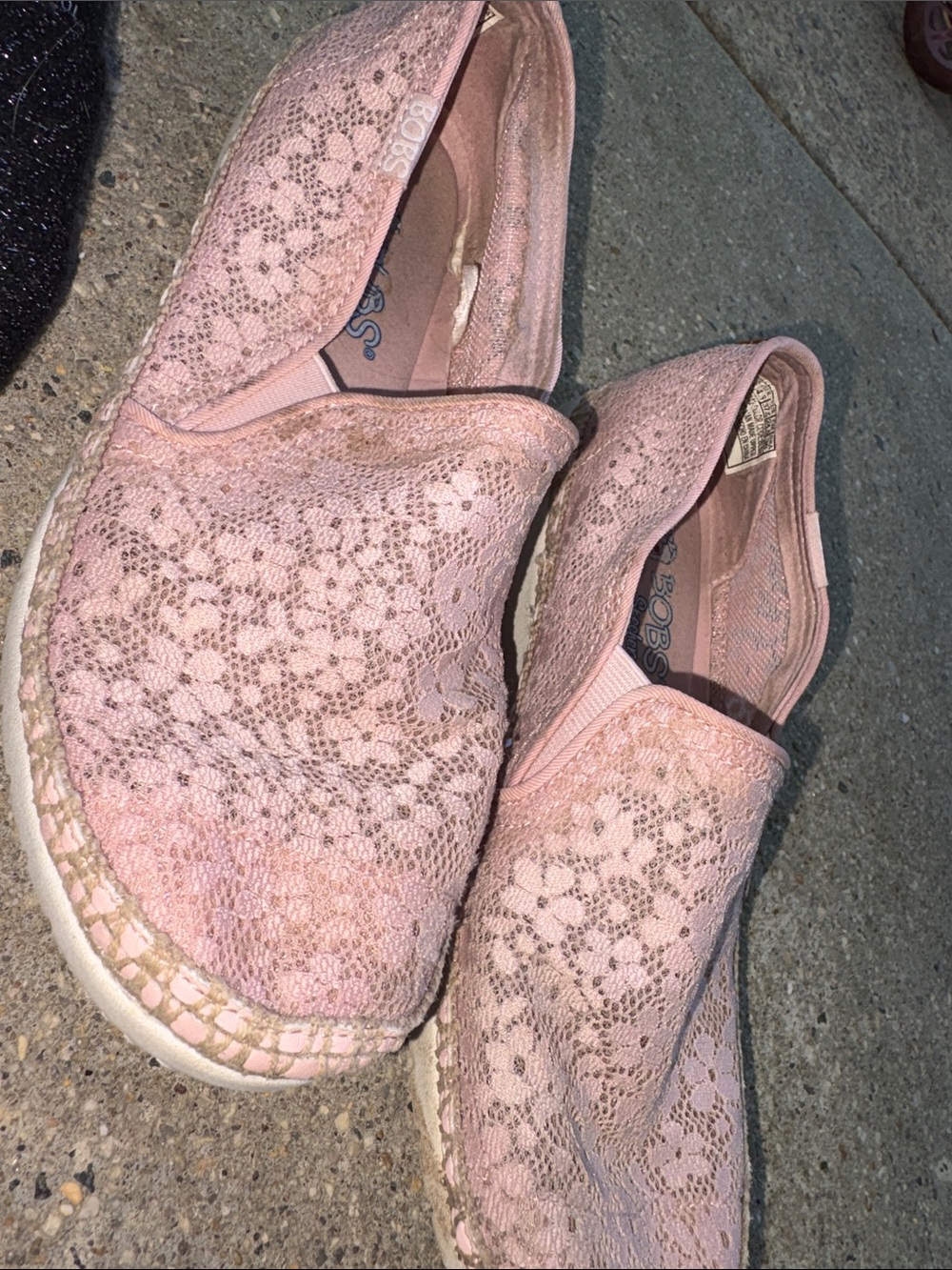TOMS Classic Black Slip-On Sneaker - BOBS from Sketchers Light Pink Lace Sneaker - Picture 10 of 14